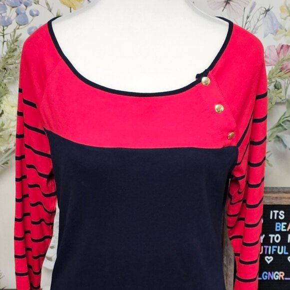 RALPH LAUREN | 100% COTTON QUARTER SLEEVE TOP - Picture 3 of 12